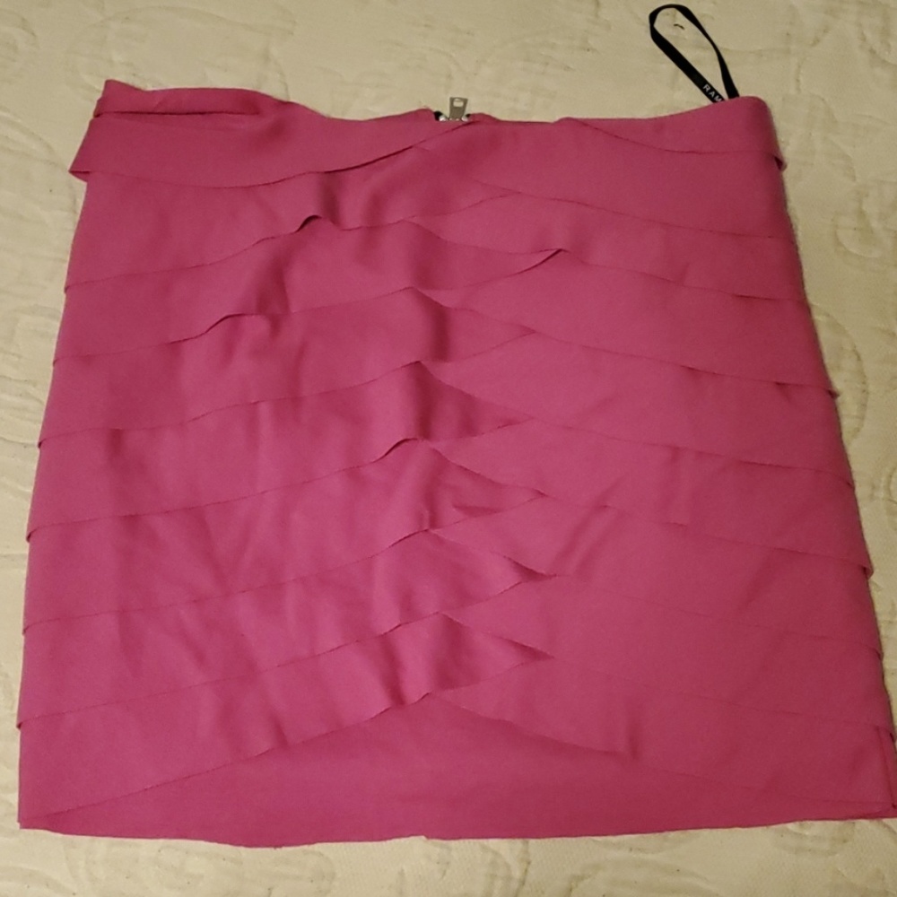 Pink ruffled skirt